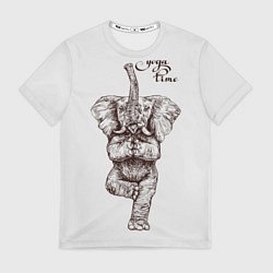 Футболка мужская Yoga time - elephant, цвет: 3D-принт