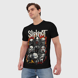 Футболка мужская Slipknot: Faces, цвет: 3D-принт — фото 2