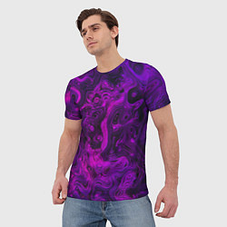 Футболка мужская Abstract purple, цвет: 3D-принт — фото 2