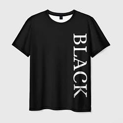 Футболка мужская Чёрная футболка с текстом, цвет: 3D-принт