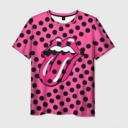 Футболка мужская Rolling stones pink logo, цвет: 3D-принт