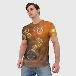 Футболка мужская Мыльные пузыри, цвет: 3D-принт — фото 2