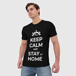 Футболка мужская Keep calm and stay at home, цвет: 3D-принт — фото 2