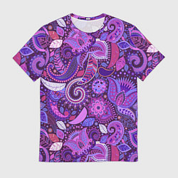 Футболка мужская Фиолетовый этнический дудлинг, цвет: 3D-принт