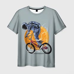 Футболка мужская Космический велосипедист Z, цвет: 3D-принт