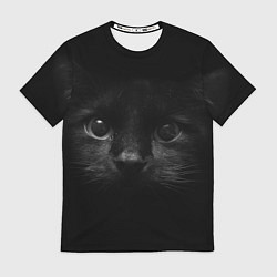 Футболка мужская Чёрный кот, цвет: 3D-принт