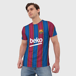 Футболка мужская FC Barcelona 2021, цвет: 3D-принт — фото 2