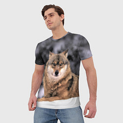 Футболка мужская Wolf Волк, цвет: 3D-принт — фото 2