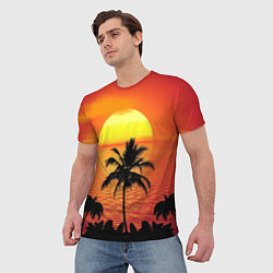 Футболка мужская Пальмы на фоне моря, цвет: 3D-принт — фото 2
