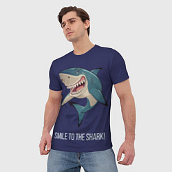 Футболка мужская Улыбнись акуле, цвет: 3D-принт — фото 2