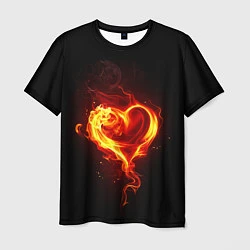 Футболка мужская Пламенное сердце, цвет: 3D-принт
