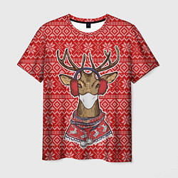 Футболка мужская Deer in a medical mask, цвет: 3D-принт