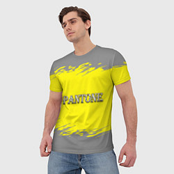 Футболка мужская Grey and Illuminating Yellow, цвет: 3D-принт — фото 2