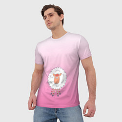 Футболка мужская Веселая овечка, цвет: 3D-принт — фото 2