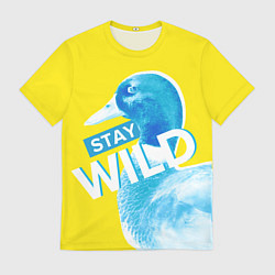 Футболка мужская Оставайся диким - селезень, цвет: 3D-принт