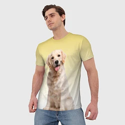 Футболка мужская Лабрадор ретривер пес, цвет: 3D-принт — фото 2