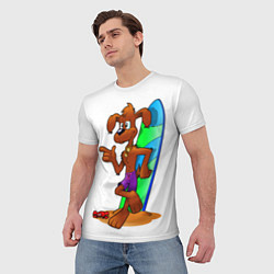 Футболка мужская Лыжная собака, цвет: 3D-принт — фото 2