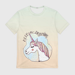 Футболка мужская Мечтай единорог, цвет: 3D-принт
