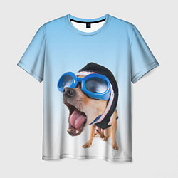 Футболка мужская Собака в очках, цвет: 3D-принт