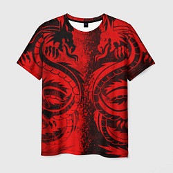 Футболка мужская BLACK RED DRAGONS TATOO, цвет: 3D-принт