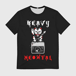 Футболка мужская КОТ ХЕВИ МЕТАЛ, цвет: 3D-принт