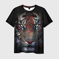 Футболка мужская Цветной тигр, цвет: 3D-принт
