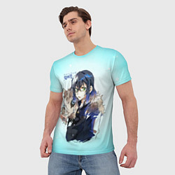 Футболка мужская Иноске Хашибира Kimetsu no Yai, цвет: 3D-принт — фото 2