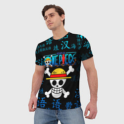 Футболка мужская ONE PIECE ВАН ПИС ИЕРОГЛИФ, цвет: 3D-принт — фото 2