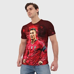 Футболка мужская Криштиану Роналду Португалия, цвет: 3D-принт — фото 2