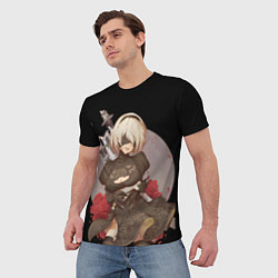 Футболка мужская Nier: Automata 2B, цвет: 3D-принт — фото 2