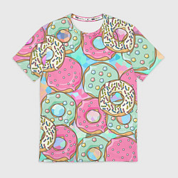 Футболка мужская РазНоцветные Пончики, цвет: 3D-принт