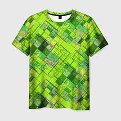 Футболка мужская Ярко-зеленый абстрактный узор, цвет: 3D-принт