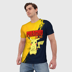 Футболка мужская PIKACHU PIKA PIKA ПИКАЧУ, цвет: 3D-принт — фото 2