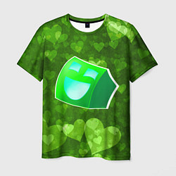 Футболка мужская Geometry Dash: Green Love Z, цвет: 3D-принт