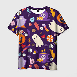 Футболка мужская HALLOWEEN BTS BT21 PATTERN БТ21 БТС ХЕЛЛОУИН, цвет: 3D-принт