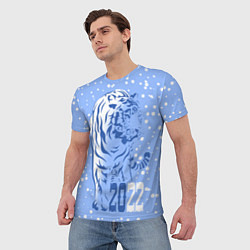 Футболка мужская Голубой водяной тигр, цвет: 3D-принт — фото 2