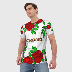 Футболка мужская Светлана в розах, цвет: 3D-принт — фото 2