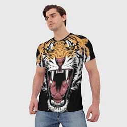 Футболка мужская Оскал амурского тигра, цвет: 3D-принт — фото 2