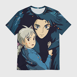 Футболка мужская Ходячий замок Софи и Хаул летят, цвет: 3D-принт