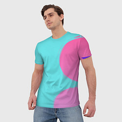Футболка мужская Розово-голубой градиент, цвет: 3D-принт — фото 2