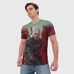 Футболка мужская ВЕДЬМАК THE WITCHER ГЕРАЛЬТ С МЕЧОМ, цвет: 3D-принт — фото 2