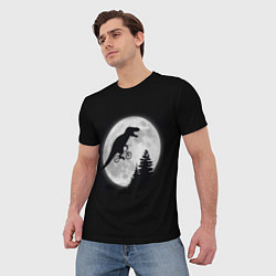 Футболка мужская T-REX НА ЛУНЕ, цвет: 3D-принт — фото 2