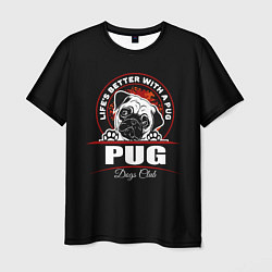 Футболка мужская Мопс Pug, цвет: 3D-принт