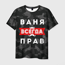 Футболка мужская Ваня Иван всегда прав, цвет: 3D-принт