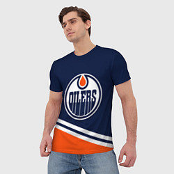 Футболка мужская Edmonton Oilers Эдмонтон Ойлерз, цвет: 3D-принт — фото 2