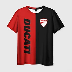 Футболка мужская DUCATI BLACK RED BACKGROUND, цвет: 3D-принт