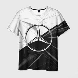 Футболка мужская MERCEDES-BENZ МЕРСЕДЕС-БЕНЗ BLACK AND WHITE, цвет: 3D-принт