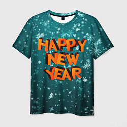 Футболка мужская HAPPY NEW YEAR 2022 С НОВЫМ ГОДОМ, цвет: 3D-принт