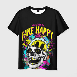 Футболка мужская Fake Happy Фальшивое счастье, цвет: 3D-принт