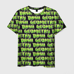 Футболка мужская Geometry Dash: Green Pattern Logo, цвет: 3D-принт